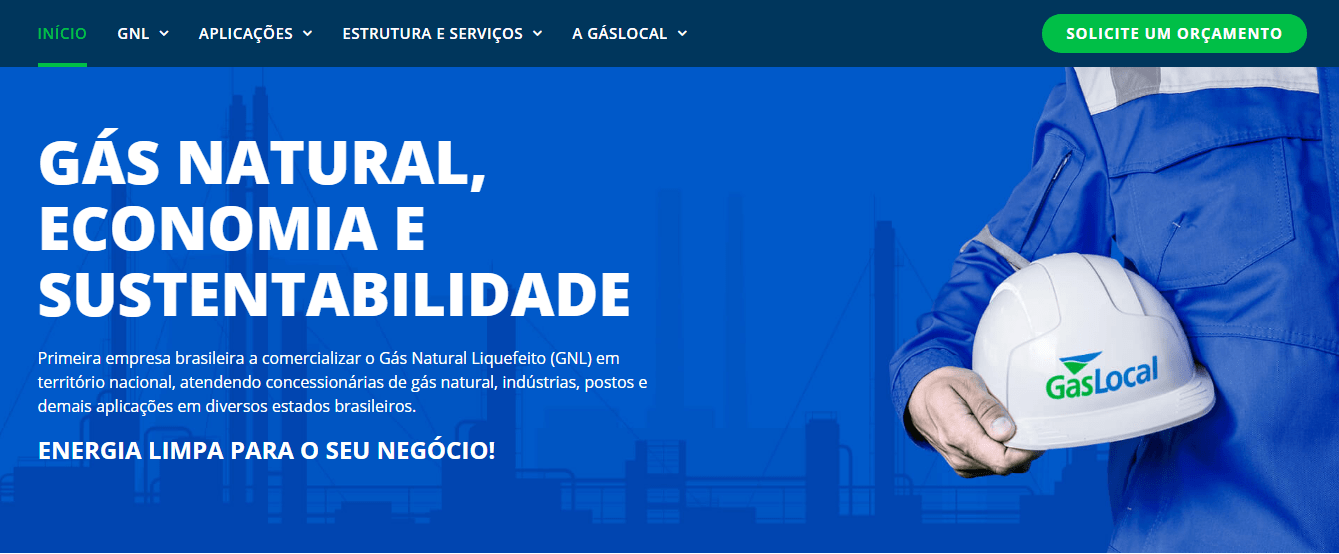 O novo site da GásLocal, criado e desenvolvido pela agência Sawi, possui um ambiente moderno e informativo.