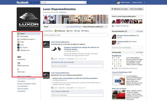 nova timeline do facebook