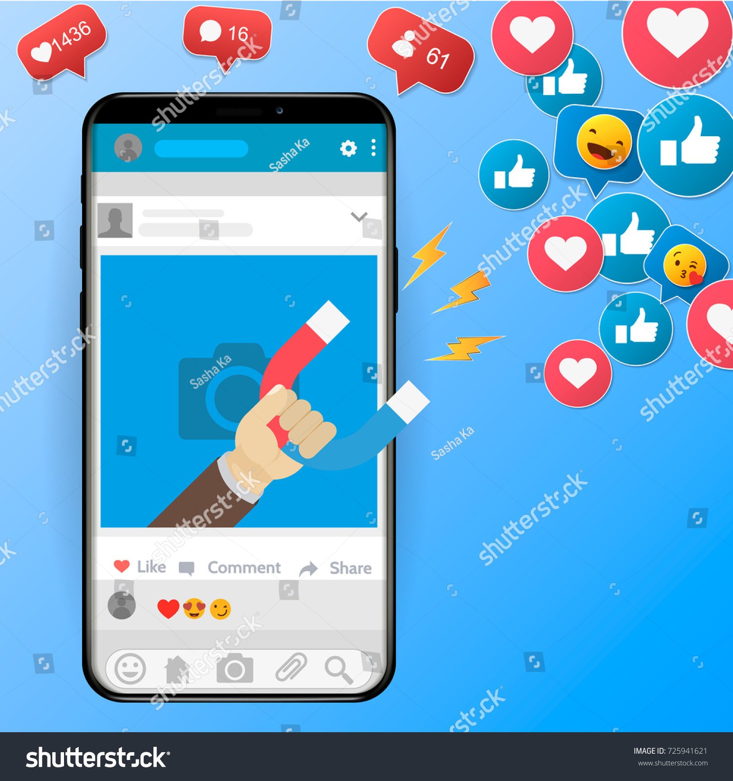 stock-vector-the-powerful-of-influencer-marketing-is-like-the-magnetic-field-that-drags-customer-like-icon-into-725941621